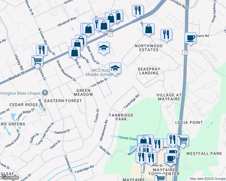 map of restaurants, bars, coffee shops, grocery stores, and more near 321 Apollo Drive in Wilmington