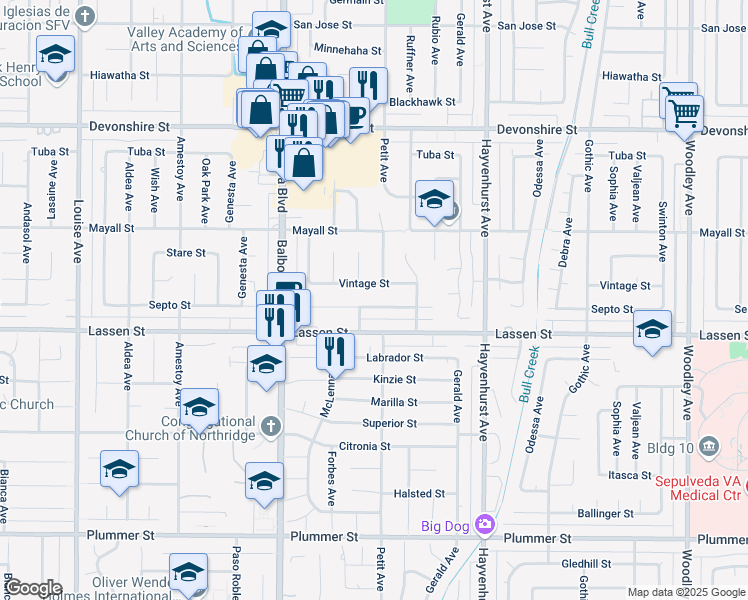 map of restaurants, bars, coffee shops, grocery stores, and more near in Los Angeles