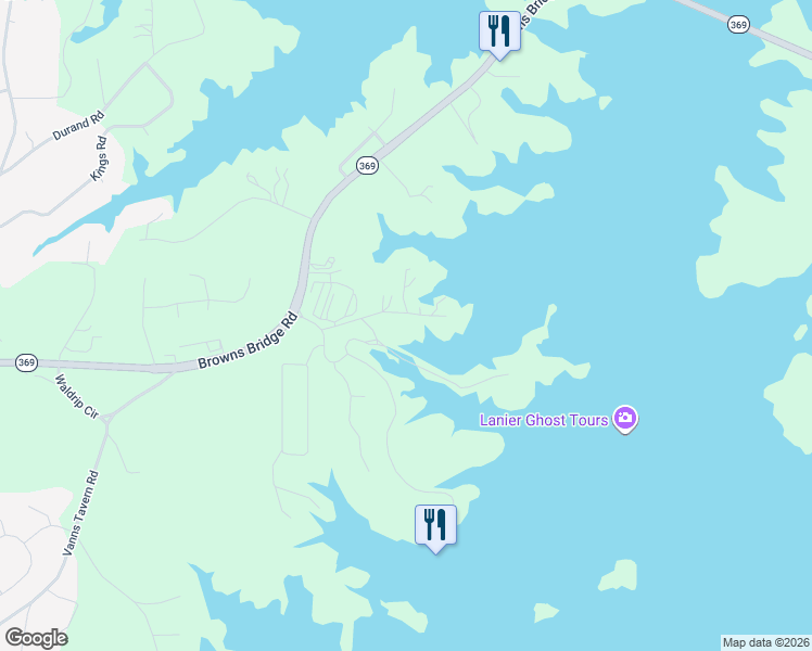 map of restaurants, bars, coffee shops, grocery stores, and more near 9010 Prestige Lane in Gainesville