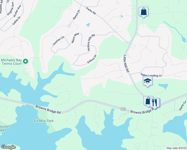 map of restaurants, bars, coffee shops, grocery stores, and more near 7240 Highbrook Circle in Cumming