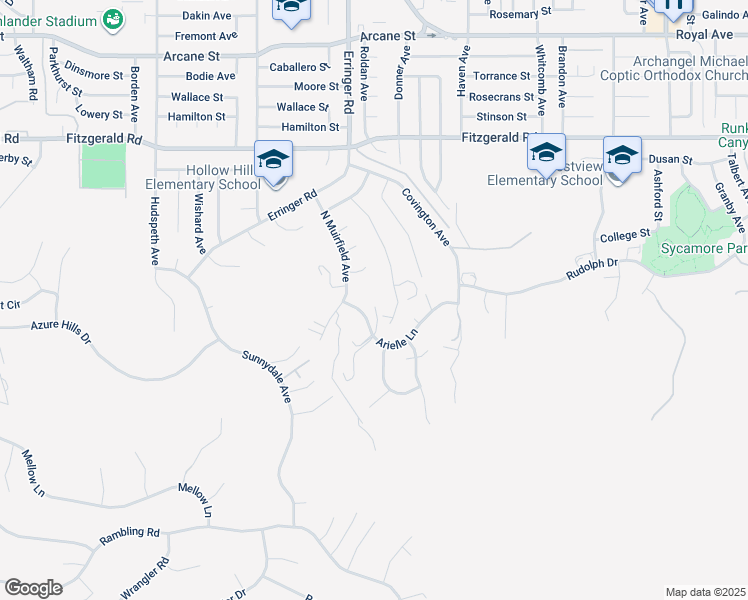 map of restaurants, bars, coffee shops, grocery stores, and more near 1937 Arielle Lane in Simi Valley