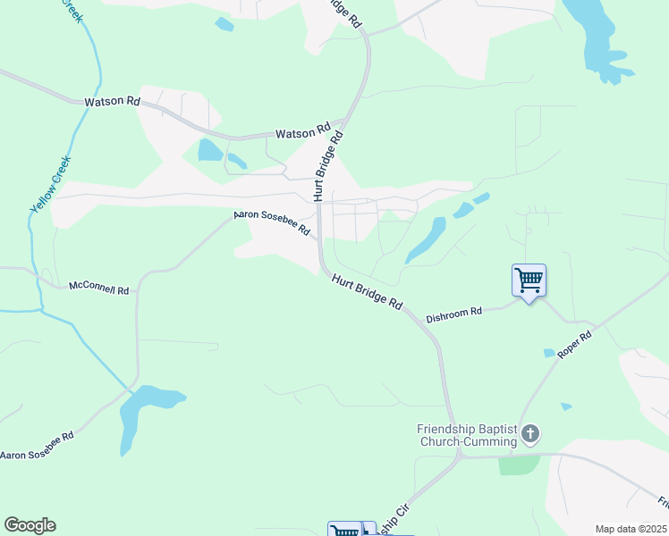 map of restaurants, bars, coffee shops, grocery stores, and more near 3330 Carswell Bend in Cumming
