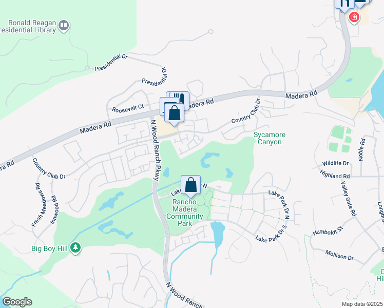 map of restaurants, bars, coffee shops, grocery stores, and more near 453 Country Club Drive in Simi Valley