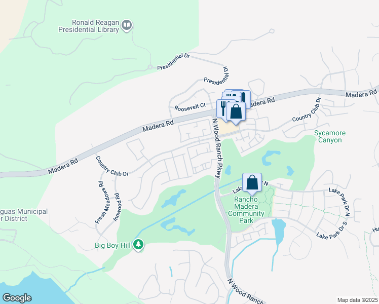 map of restaurants, bars, coffee shops, grocery stores, and more near 650 Ivywood Lane in Simi Valley