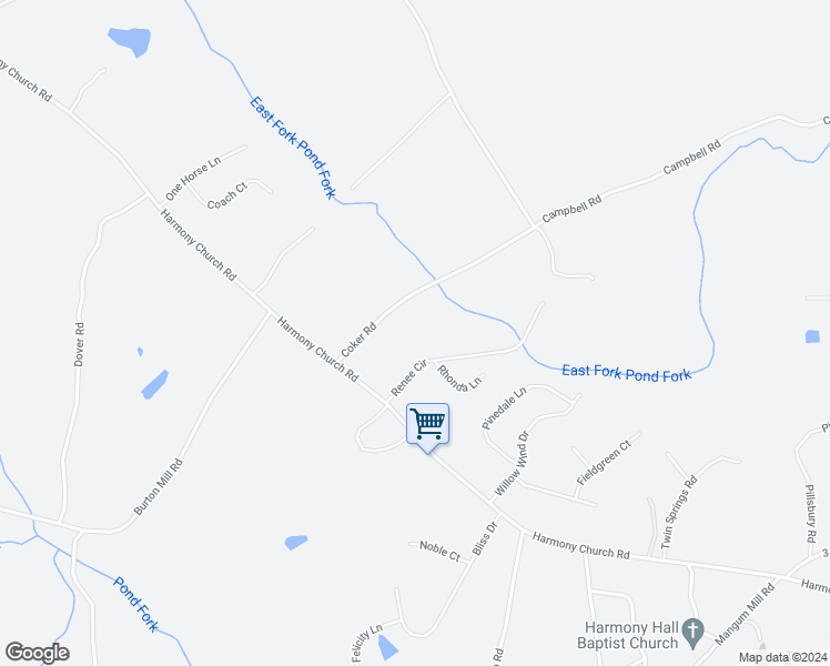map of restaurants, bars, coffee shops, grocery stores, and more near 3901 Coker Road in Gainesville