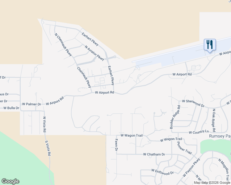map of restaurants, bars, coffee shops, grocery stores, and more near 1395 West Airport Road in Payson