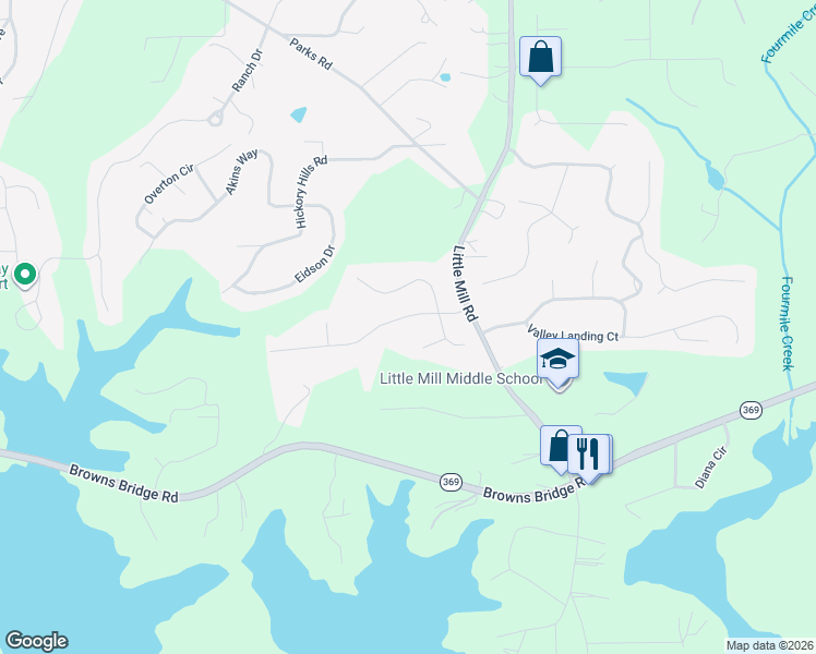 map of restaurants, bars, coffee shops, grocery stores, and more near 7240 Carter Court in Cumming
