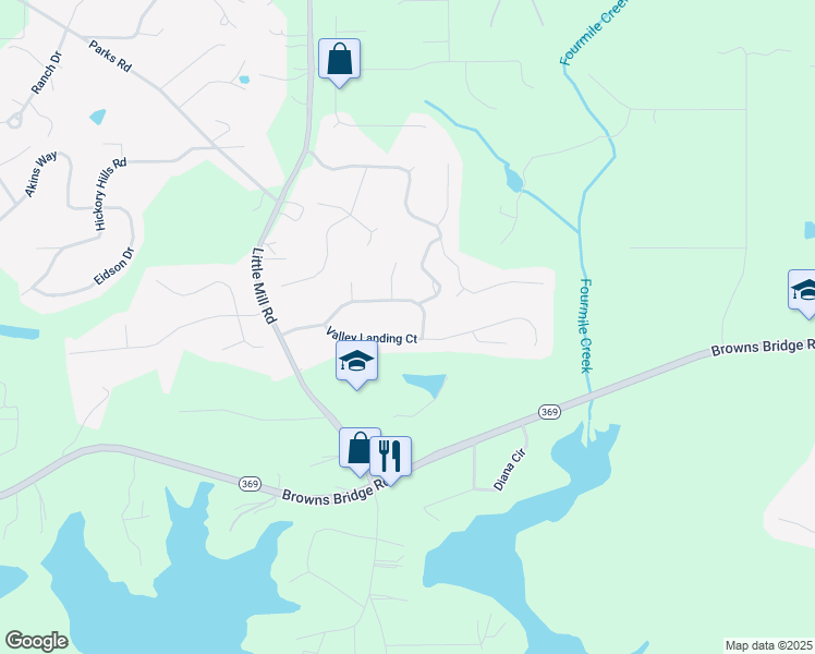 map of restaurants, bars, coffee shops, grocery stores, and more near 7095 Valley Landing Court in Cumming