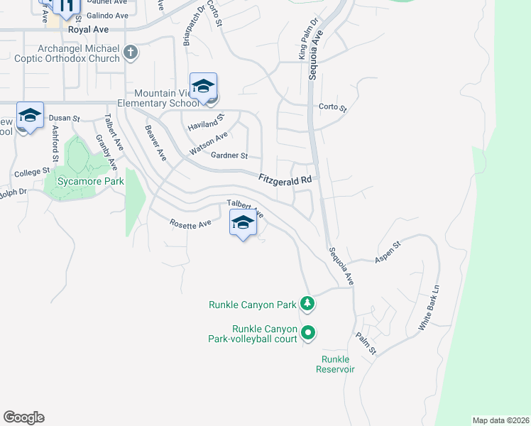 map of restaurants, bars, coffee shops, grocery stores, and more near 438 Talbert Avenue in Simi Valley