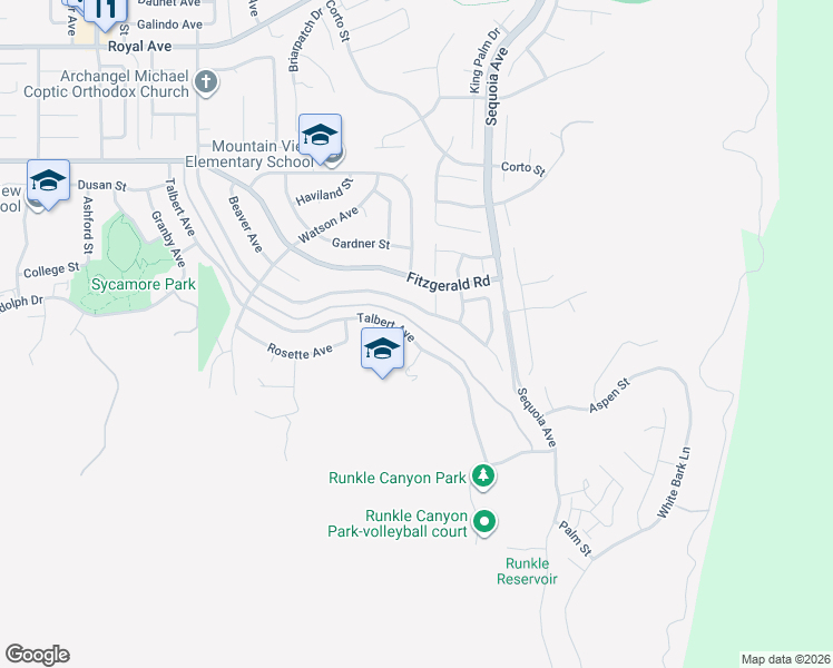map of restaurants, bars, coffee shops, grocery stores, and more near 438 Talbert Avenue in Simi Valley