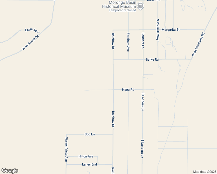 map of restaurants, bars, coffee shops, grocery stores, and more near 57937 Napa Road in Yucca Valley