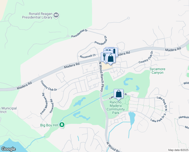 map of restaurants, bars, coffee shops, grocery stores, and more near 695 Rancho Coralles Apartment in Simi Valley