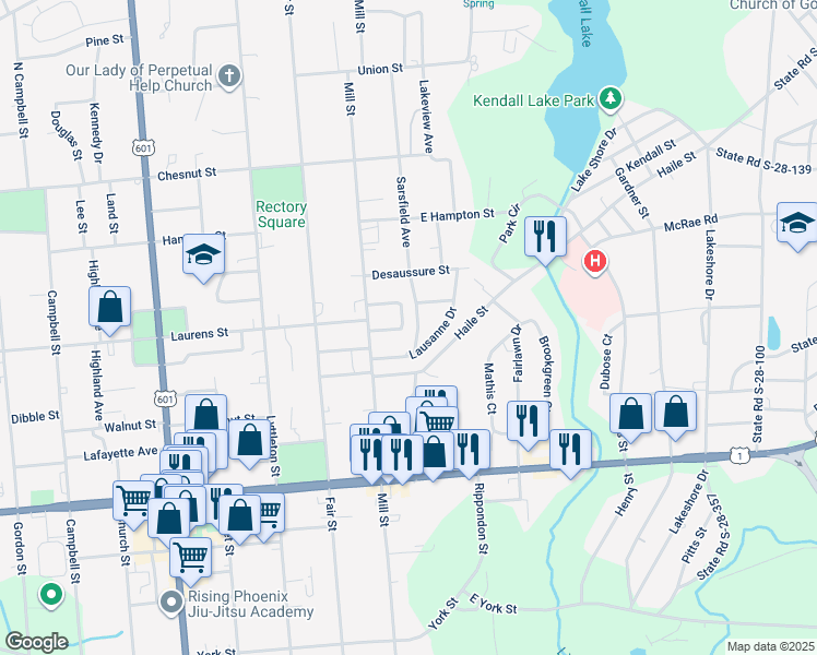 map of restaurants, bars, coffee shops, grocery stores, and more near 1407 Sarsfield Avenue in Camden