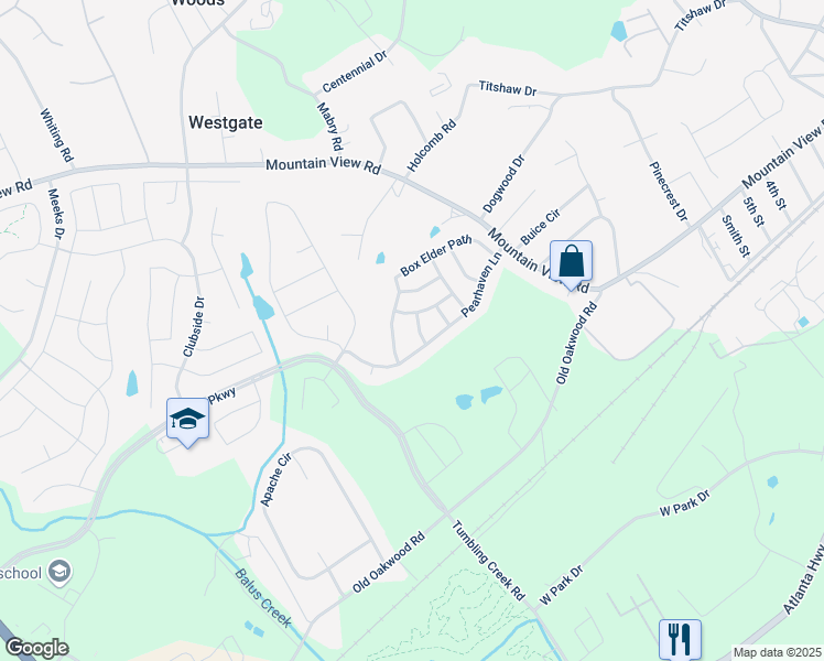 map of restaurants, bars, coffee shops, grocery stores, and more near 4211 Spruce Trail in Gainesville