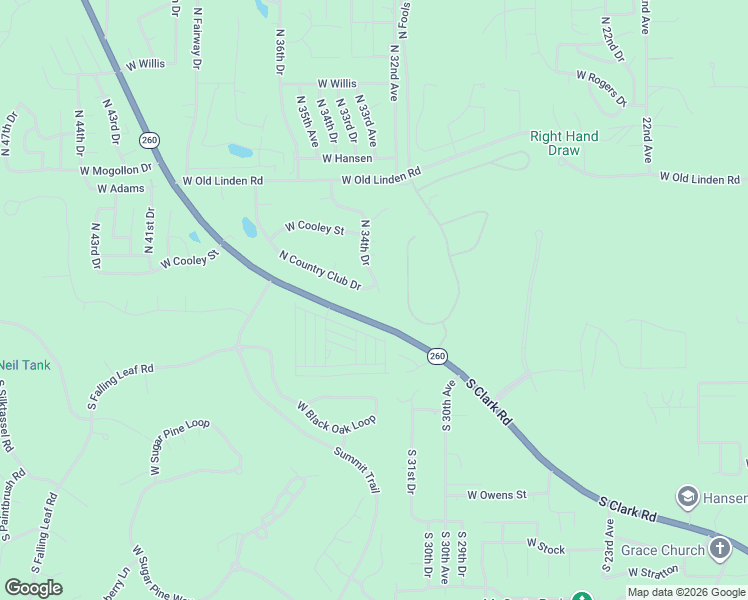map of restaurants, bars, coffee shops, grocery stores, and more near 381 North 34th Drive in Show Low