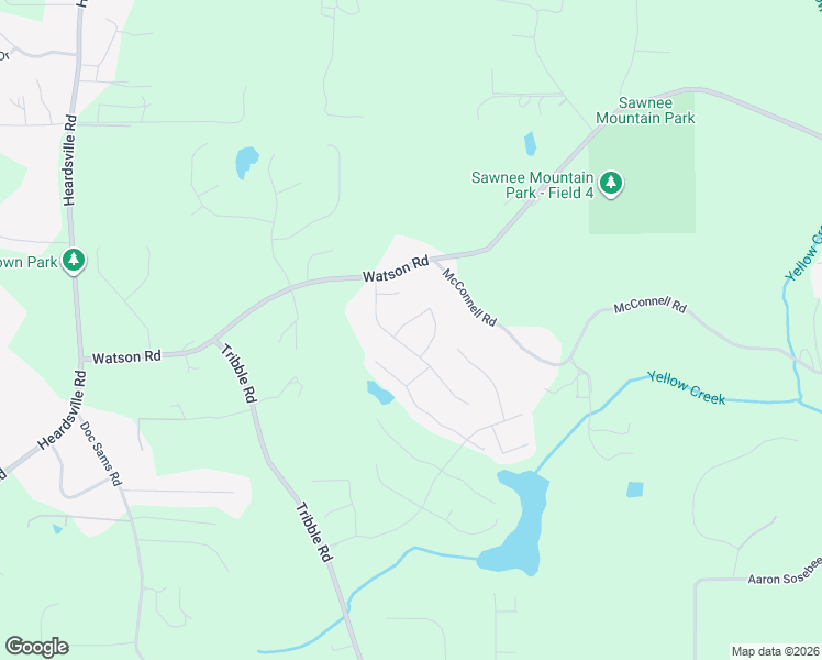 map of restaurants, bars, coffee shops, grocery stores, and more near 4441 Watson Road in Cumming