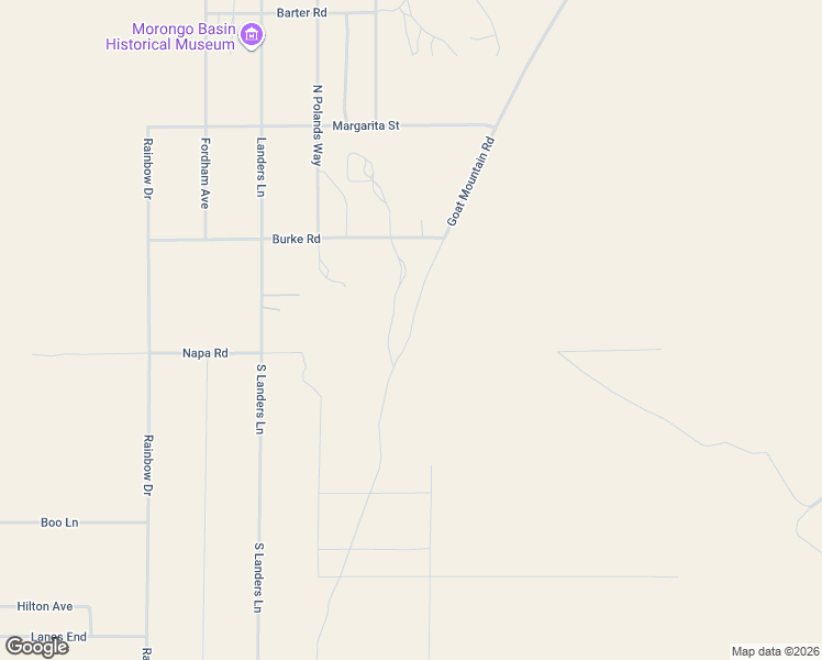 map of restaurants, bars, coffee shops, grocery stores, and more near Goat Mountain Road in Yucca Valley