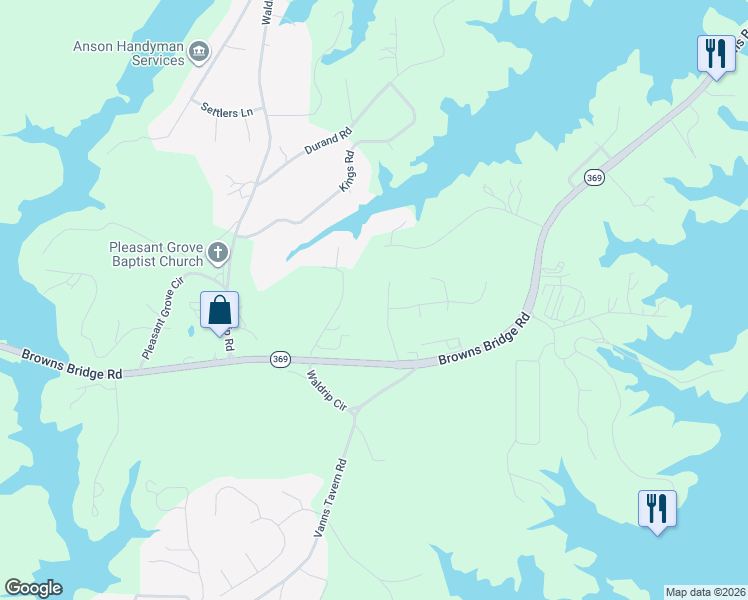 map of restaurants, bars, coffee shops, grocery stores, and more near 8425 Emerald Pointe Lane in Gainesville
