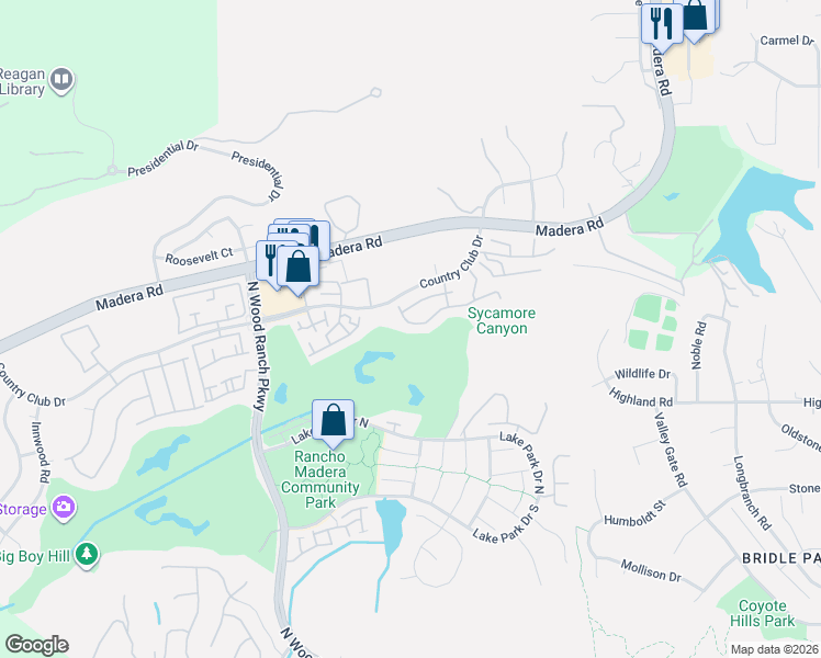map of restaurants, bars, coffee shops, grocery stores, and more near in Simi Valley