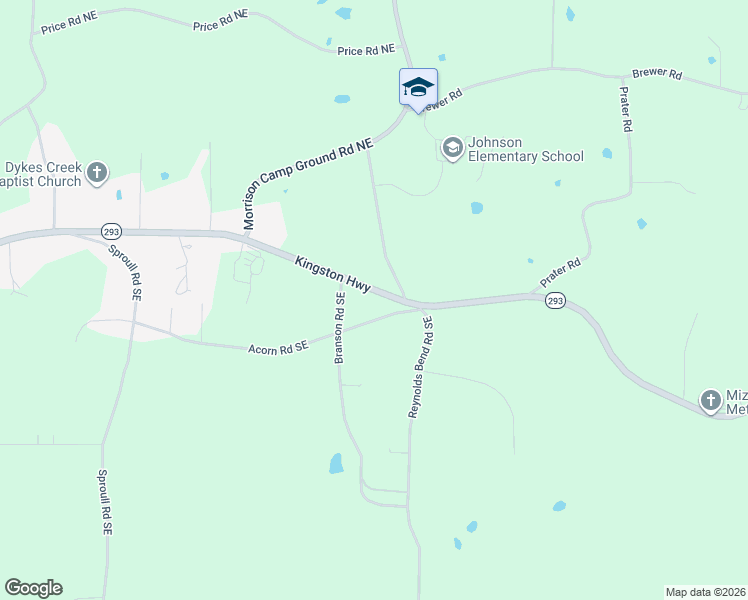 map of restaurants, bars, coffee shops, grocery stores, and more near 3558 Kingston Highway in Rome