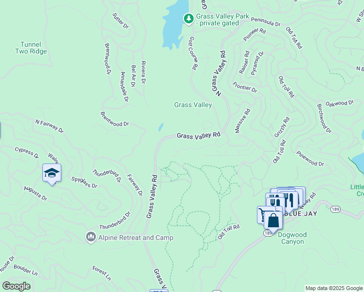 map of restaurants, bars, coffee shops, grocery stores, and more near 26838 Huron Road in Lake Arrowhead