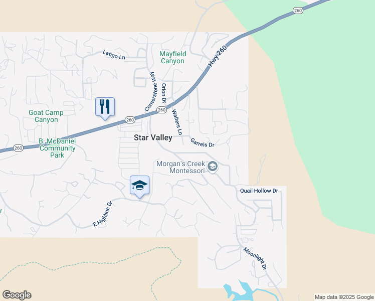 map of restaurants, bars, coffee shops, grocery stores, and more near 70 Springdale Drive in Payson