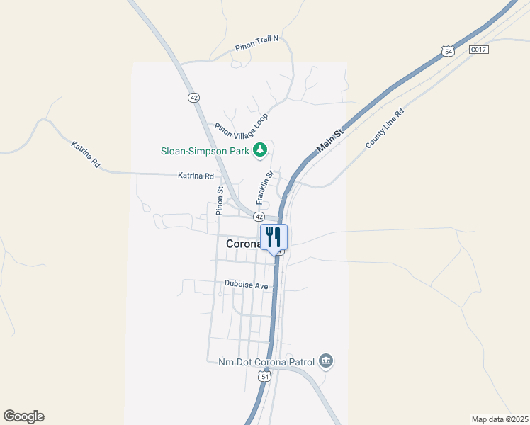map of restaurants, bars, coffee shops, grocery stores, and more near 140 New Mexico 42 in Corona