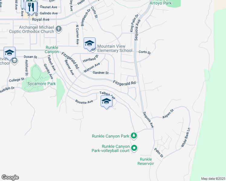 map of restaurants, bars, coffee shops, grocery stores, and more near 473 Appleton Road in Simi Valley