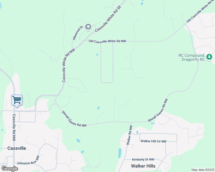 map of restaurants, bars, coffee shops, grocery stores, and more near 48 Saddle Field Circle Northwest in Cartersville