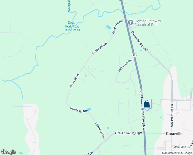 map of restaurants, bars, coffee shops, grocery stores, and more near 65 Gaddis Road Northwest in Cartersville