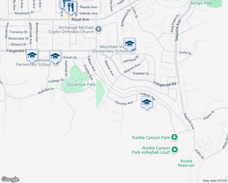 map of restaurants, bars, coffee shops, grocery stores, and more near 744 Talbert Avenue in Simi Valley