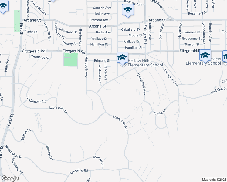 map of restaurants, bars, coffee shops, grocery stores, and more near 705 Wishard Avenue in Simi Valley