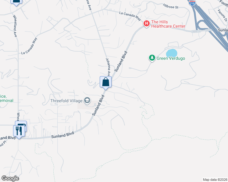 map of restaurants, bars, coffee shops, grocery stores, and more near 9739 Sombra Valley Drive in Los Angeles