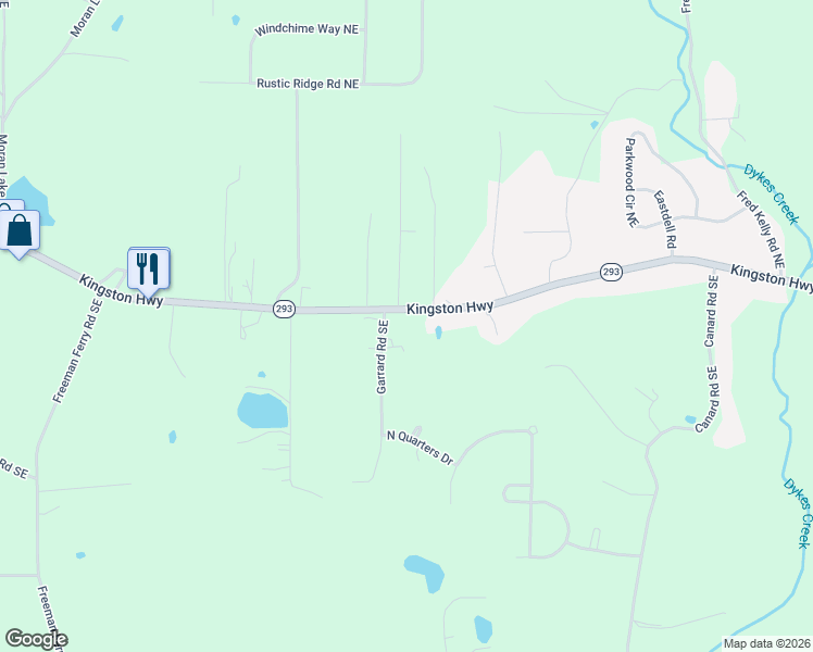 map of restaurants, bars, coffee shops, grocery stores, and more near 2512 Kingston Highway in Rome