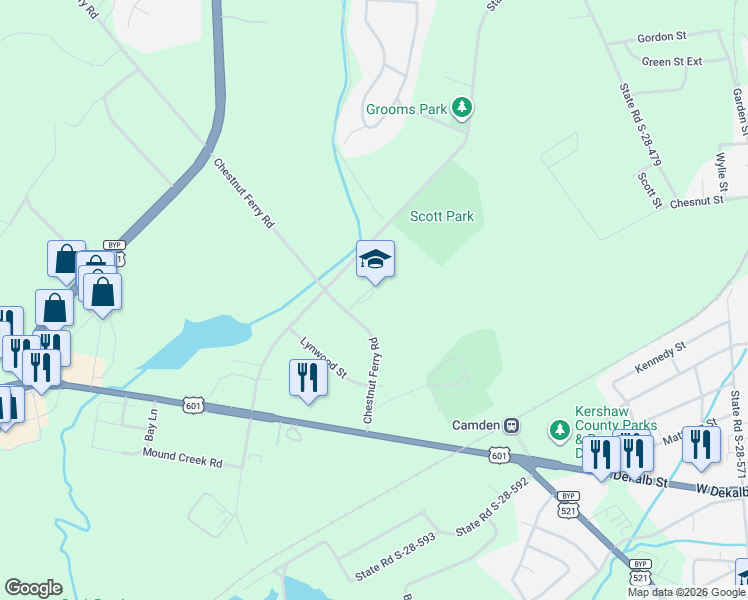 map of restaurants, bars, coffee shops, grocery stores, and more near 2 Montessori Way in Camden