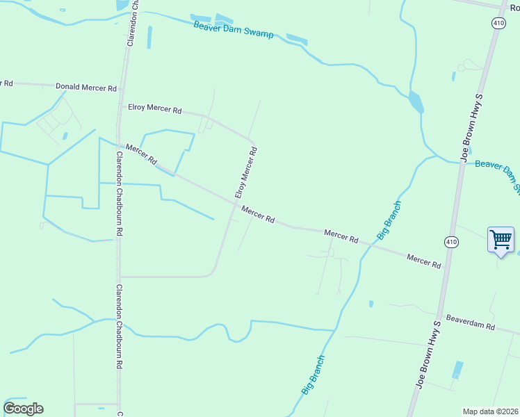 map of restaurants, bars, coffee shops, grocery stores, and more near 714 Mercer Road in Chadbourn