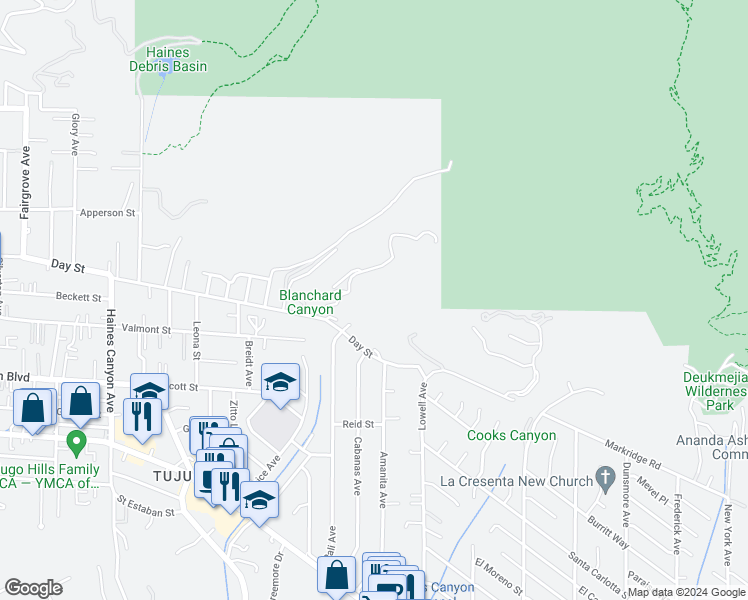 map of restaurants, bars, coffee shops, grocery stores, and more near 10157 Durkee Avenue in Los Angeles