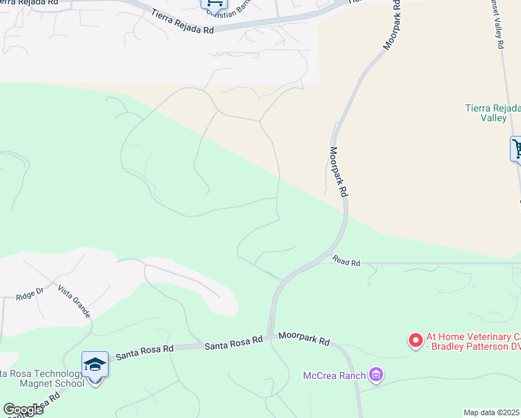 map of restaurants, bars, coffee shops, grocery stores, and more near 13226 Nightsky Drive in Santa Rosa Valley