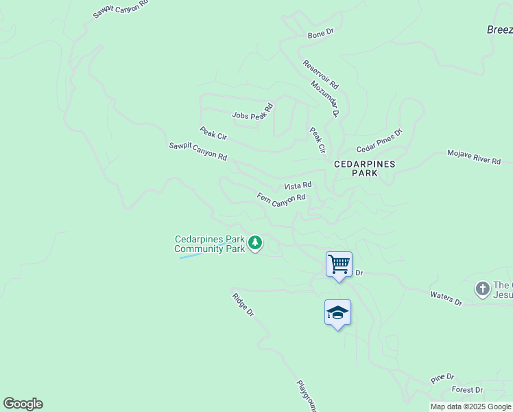 map of restaurants, bars, coffee shops, grocery stores, and more near 21658 West Buckthorn Drive in Crestline