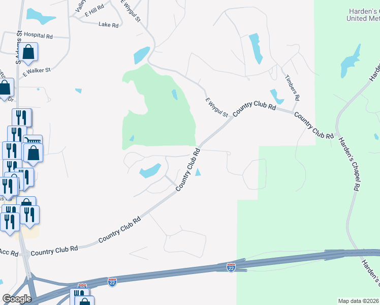 map of restaurants, bars, coffee shops, grocery stores, and more near 102 Leon Davis Drive in Fulton
