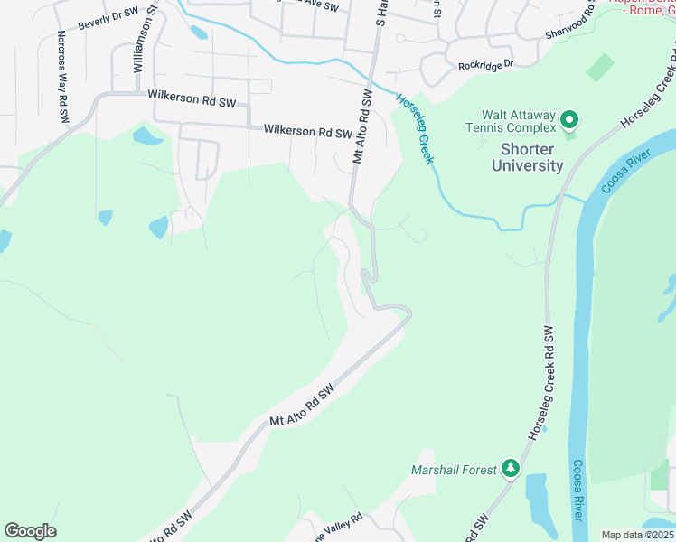 map of restaurants, bars, coffee shops, grocery stores, and more near 0 Bluff Mountain Drive in Rome
