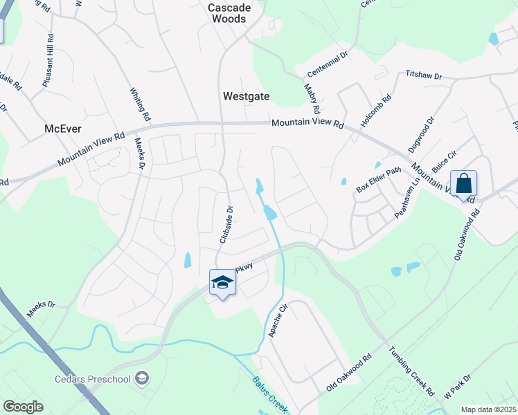 map of restaurants, bars, coffee shops, grocery stores, and more near 4316 Pleasant Garden Drive Southwest in Gainesville