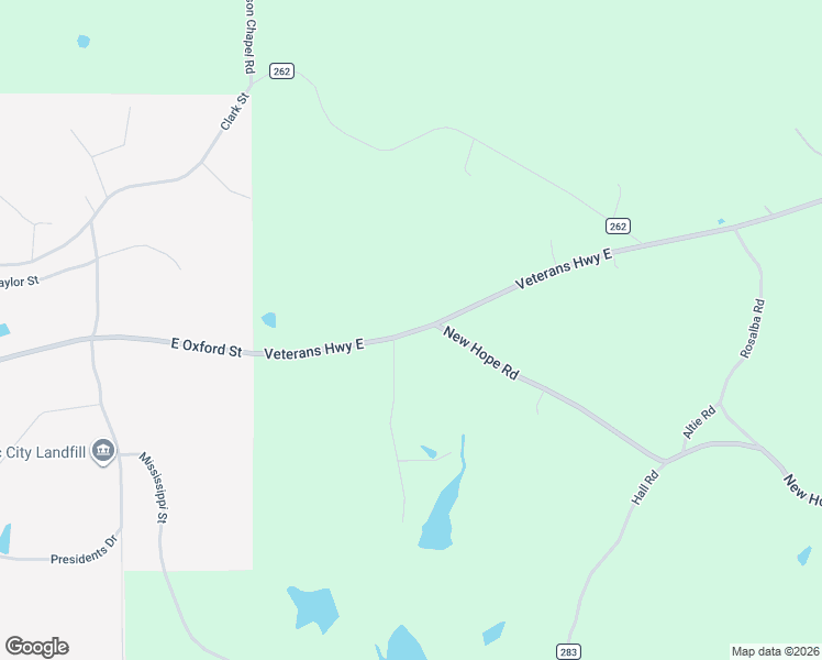 map of restaurants, bars, coffee shops, grocery stores, and more near 2180 Veterans Highway East in Pontotoc