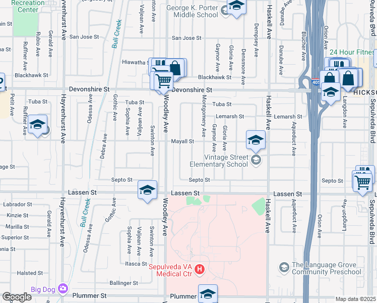 map of restaurants, bars, coffee shops, grocery stores, and more near 10039 Gaviota Avenue in Los Angeles