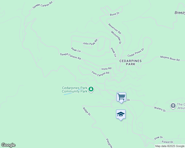 map of restaurants, bars, coffee shops, grocery stores, and more near 21658 West Buckthorn Drive in Crestline