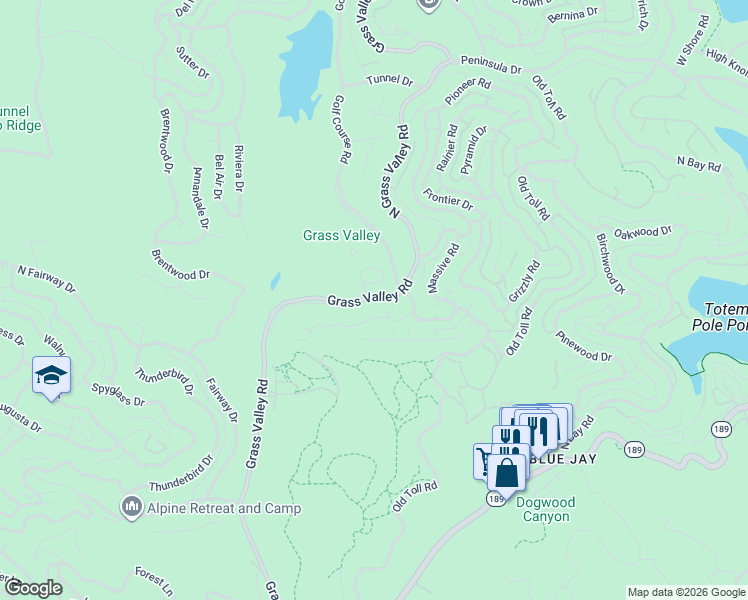 map of restaurants, bars, coffee shops, grocery stores, and more near in Lake Arrowhead