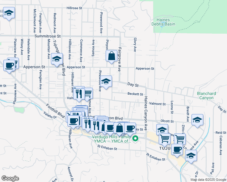 map of restaurants, bars, coffee shops, grocery stores, and more near 2 Silverton Avenue in Los Angeles