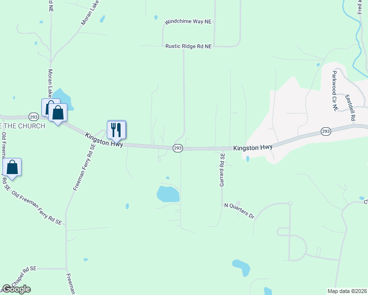 map of restaurants, bars, coffee shops, grocery stores, and more near 2333 Kingston Highway in Rome