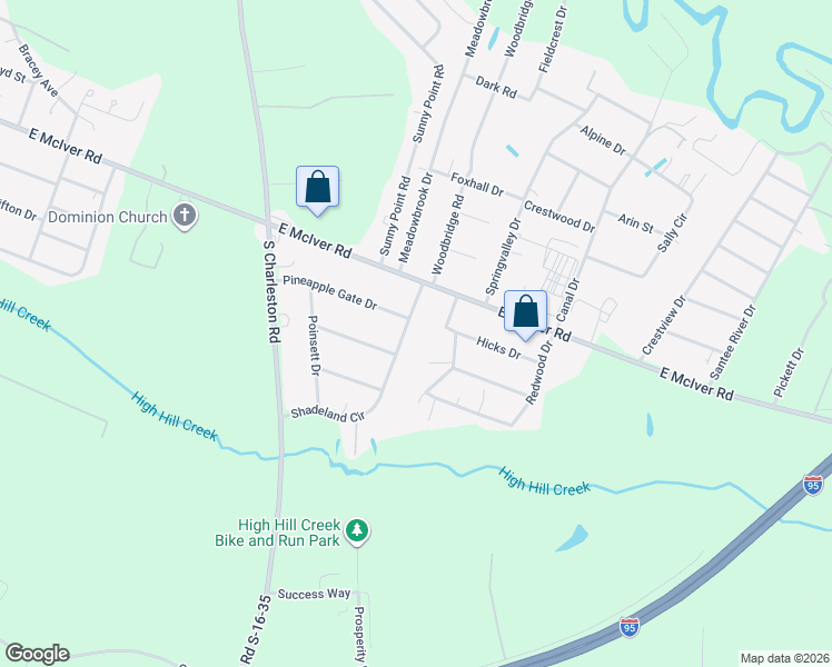 map of restaurants, bars, coffee shops, grocery stores, and more near 2970 Shadeland Circle in Florence