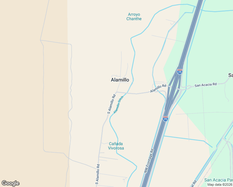 map of restaurants, bars, coffee shops, grocery stores, and more near 15 Alamillo Road in San Acacia